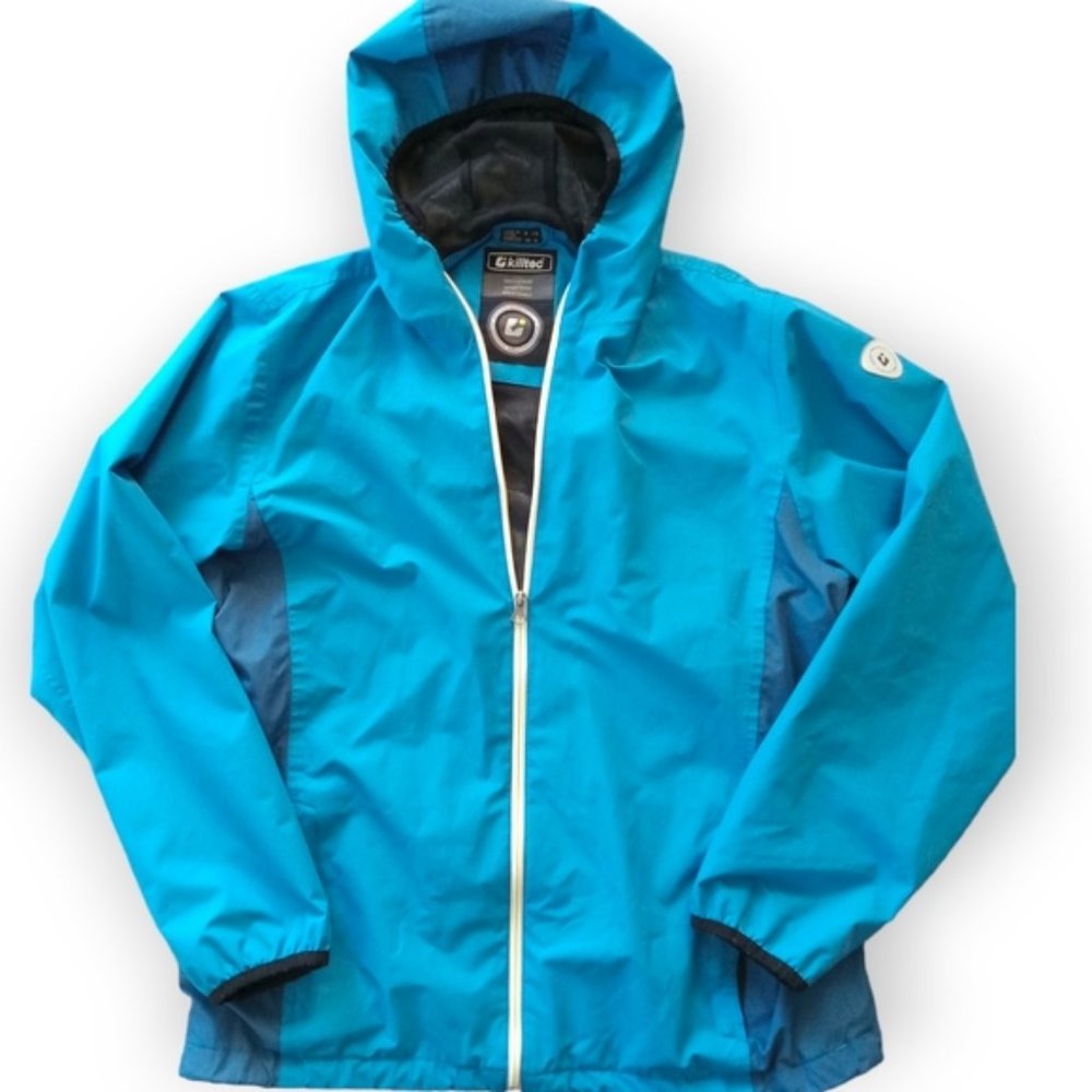Killtec Waterproof windproof outdoor hooded light jacket womens size 16 blue